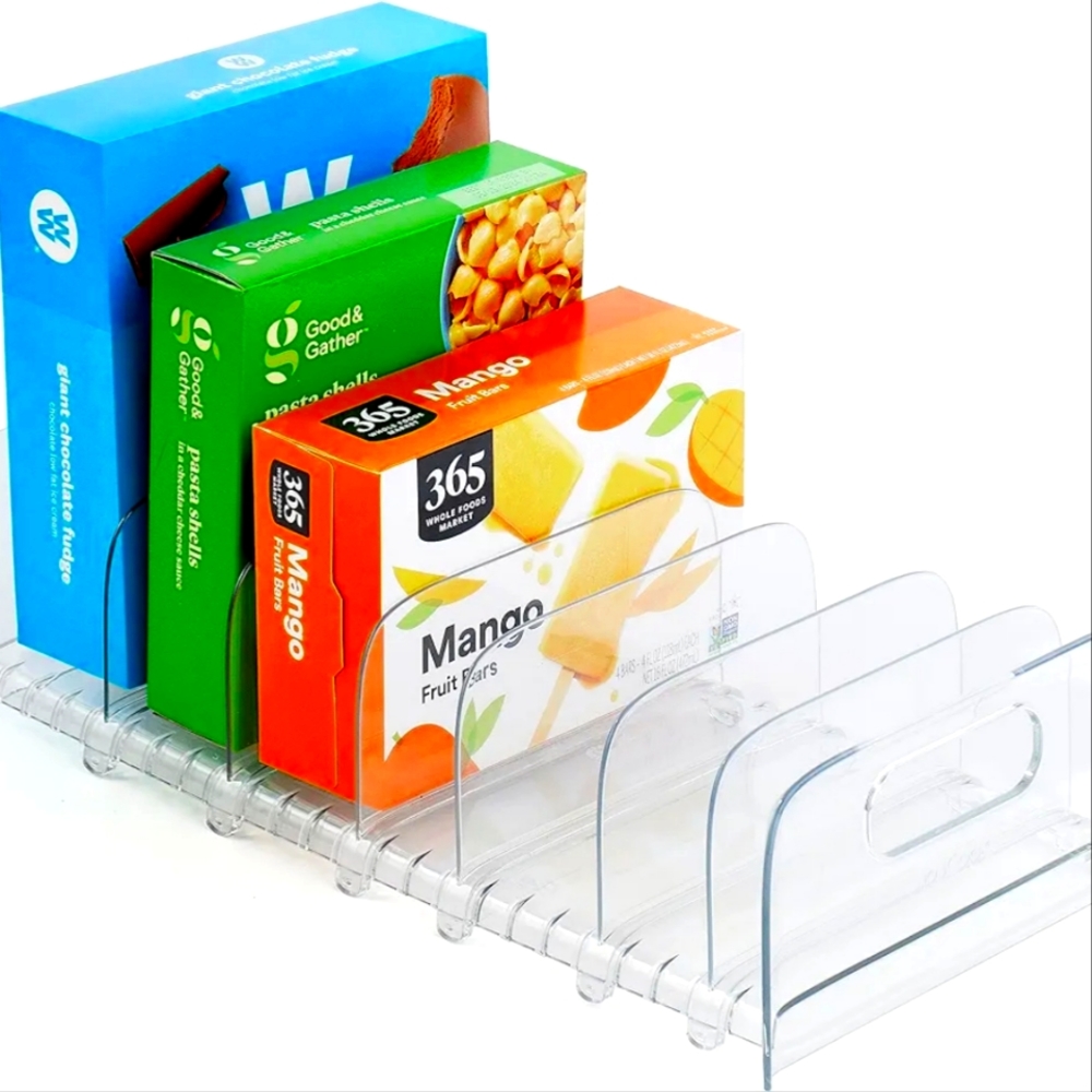 YouCopia 2 Freezer Rack 15" BPA-Free Clear Fridge Organizer + adjustable divider